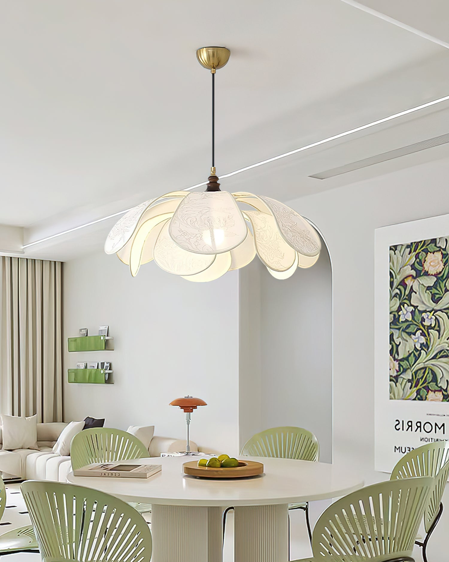 Savoy Pendant Lamp Fabric Shade - Letslighting