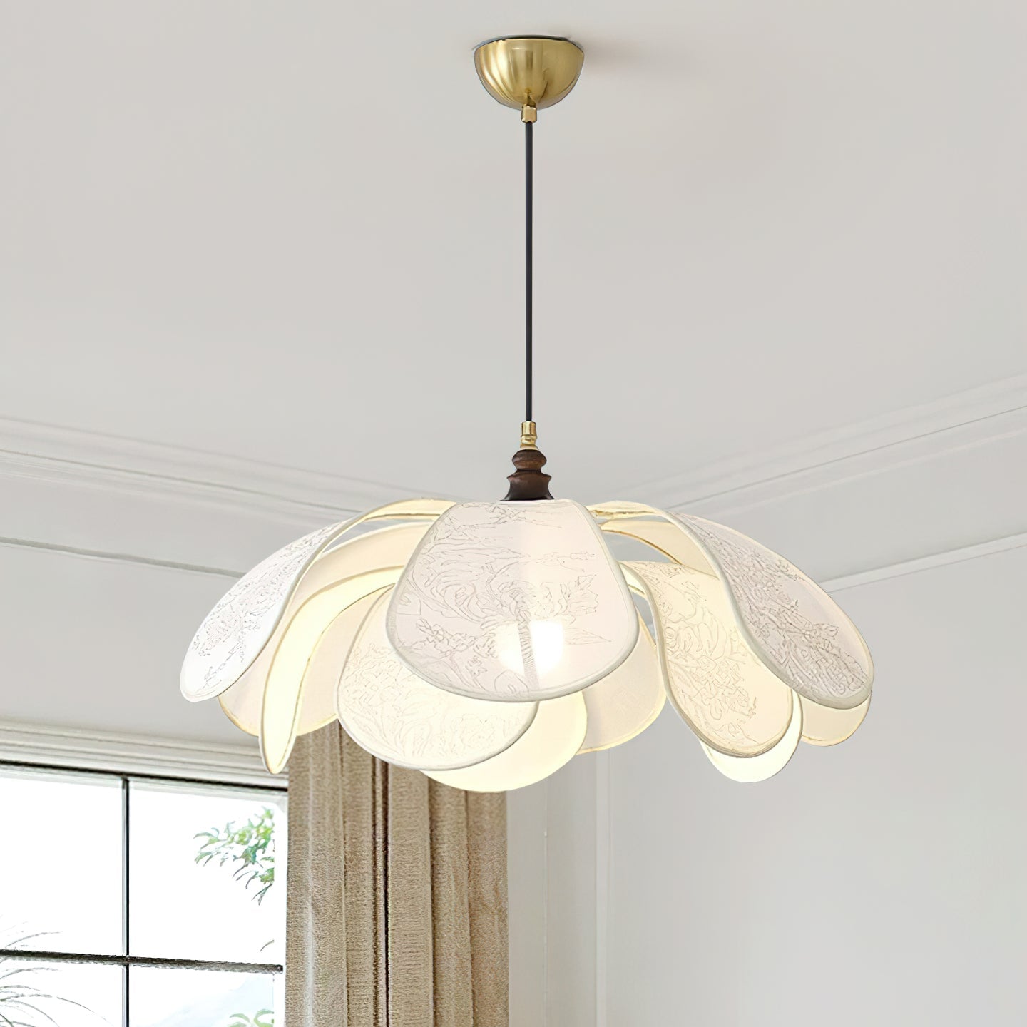 Savoy Pendant Lamp Fabric Shade - Letslighting