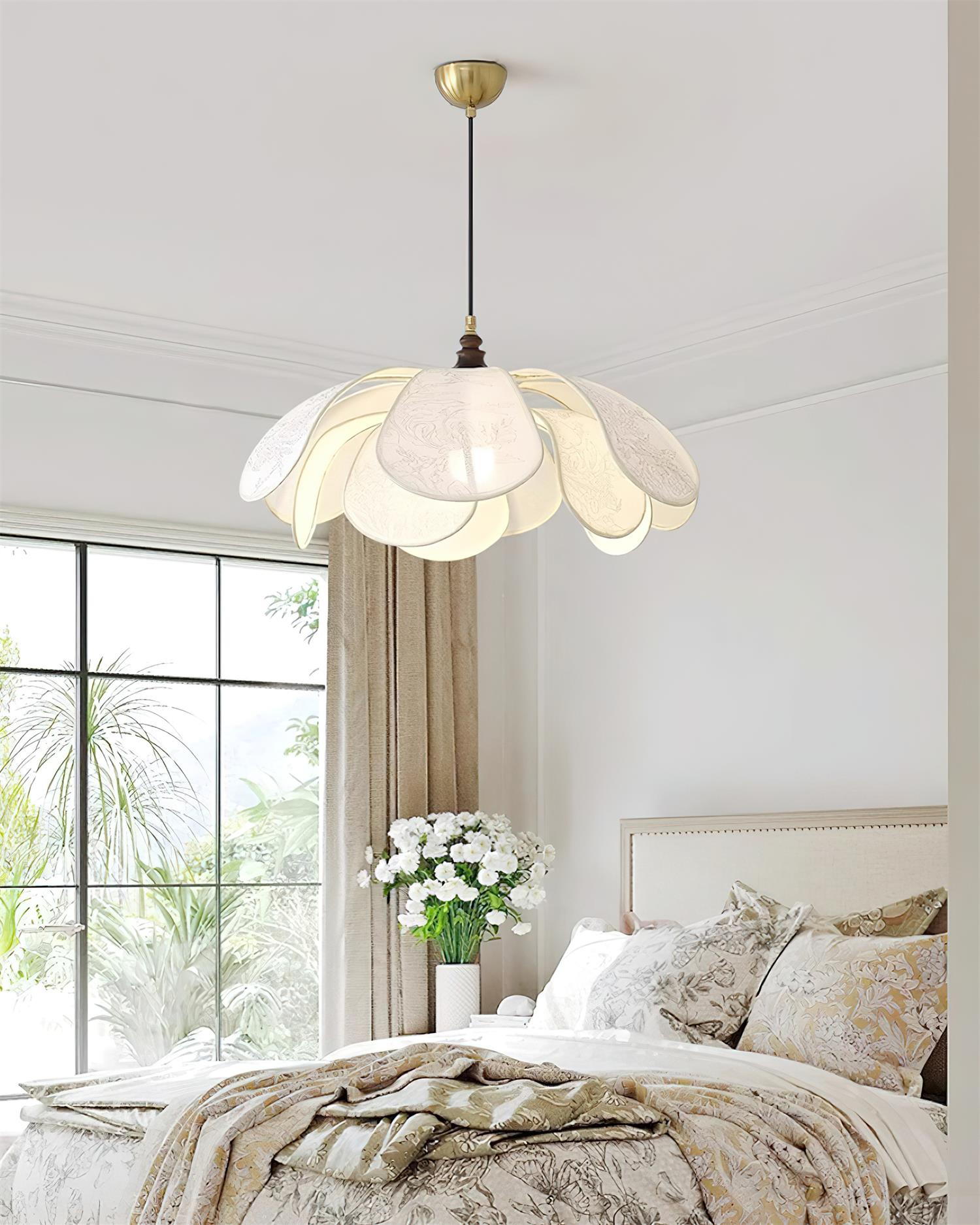 Savoy Pendant Lamp Fabric Shade - Letslighting