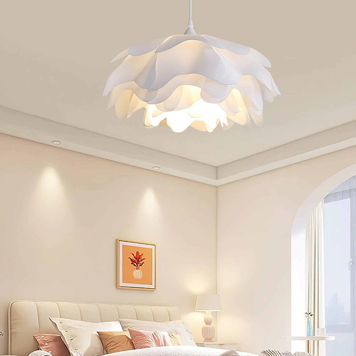 Bella White Flower Shaped Pendant Light - Letslighting
