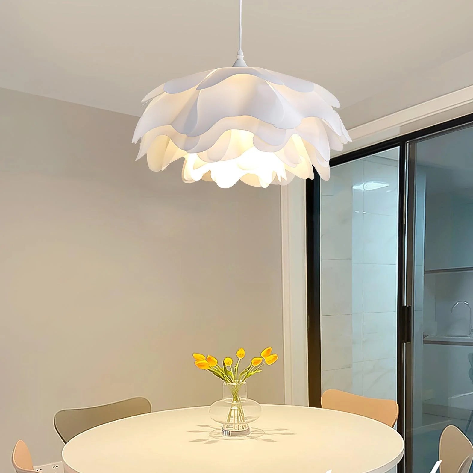Bella White Flower Shaped Pendant Light - Letslighting