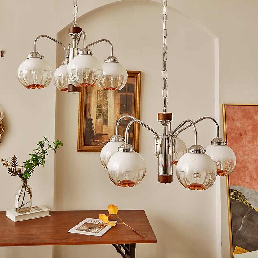Ulliria Nordic Art Flower Walnut Glass Chandelier - Letslighting