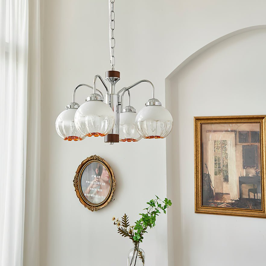 Ulliria Nordic Art Flower Walnut Glass Chandelier - Letslighting