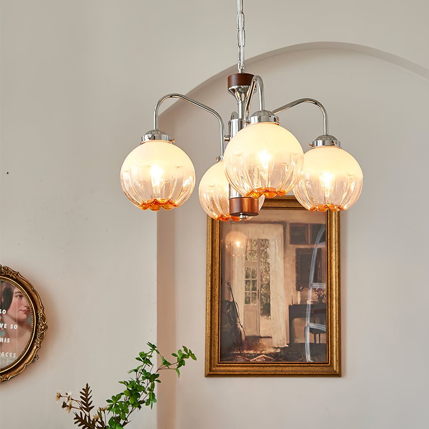 Ulliria Nordic Art Flower Walnut Glass Chandelier - Letslighting