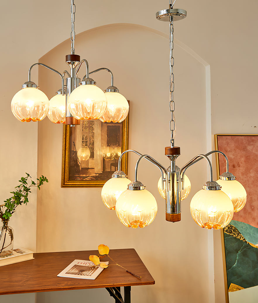 Ulliria Nordic Art Flower Walnut Glass Chandelier - Letslighting
