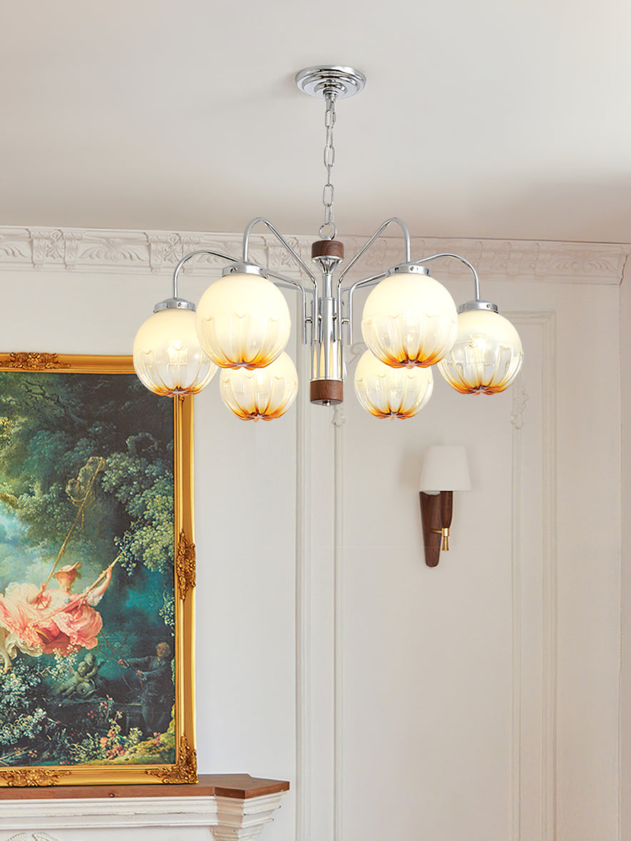 Ulliria Nordic Art Flower Walnut Glass Chandelier - Letslighting