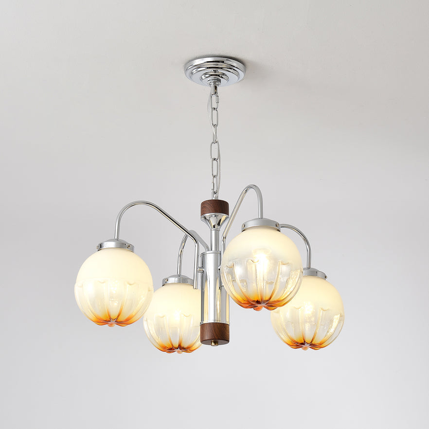 Ulliria Nordic Art Flower Walnut Glass Chandelier - Letslighting