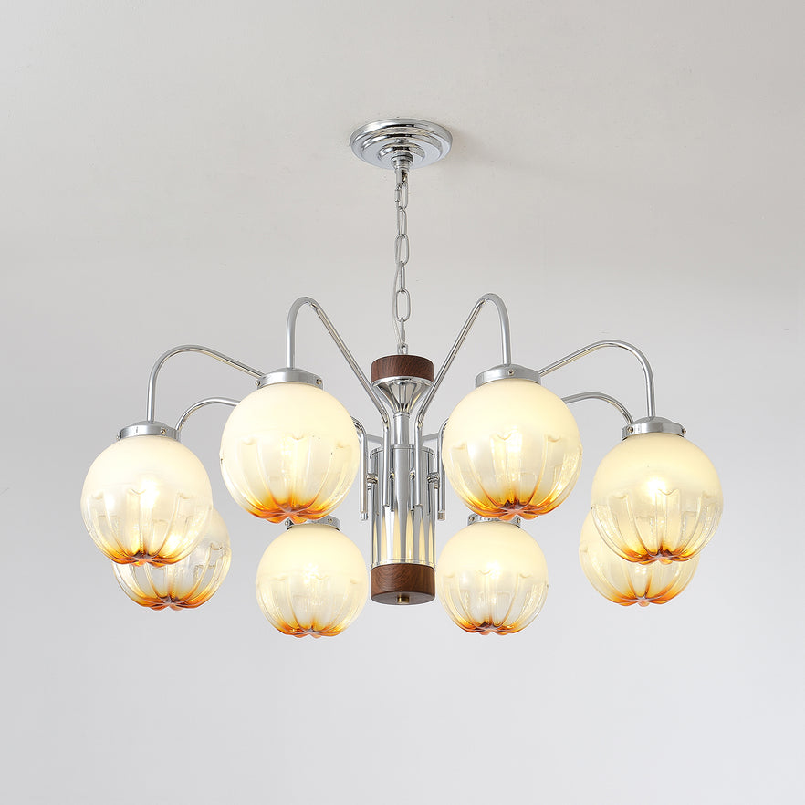 Ulliria Nordic Art Flower Walnut Glass Chandelier - Letslighting