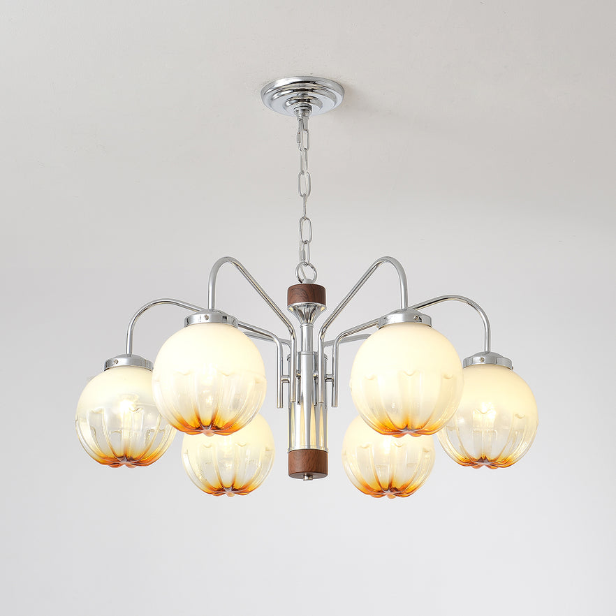 Ulliria Nordic Art Flower Walnut Glass Chandelier - Letslighting