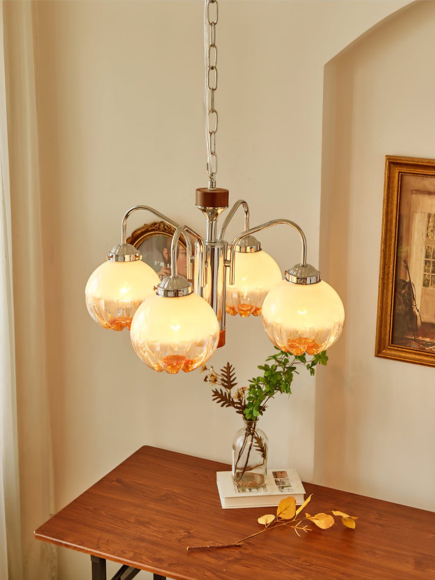 Ulliria Nordic Art Flower Walnut Glass Chandelier - Letslighting