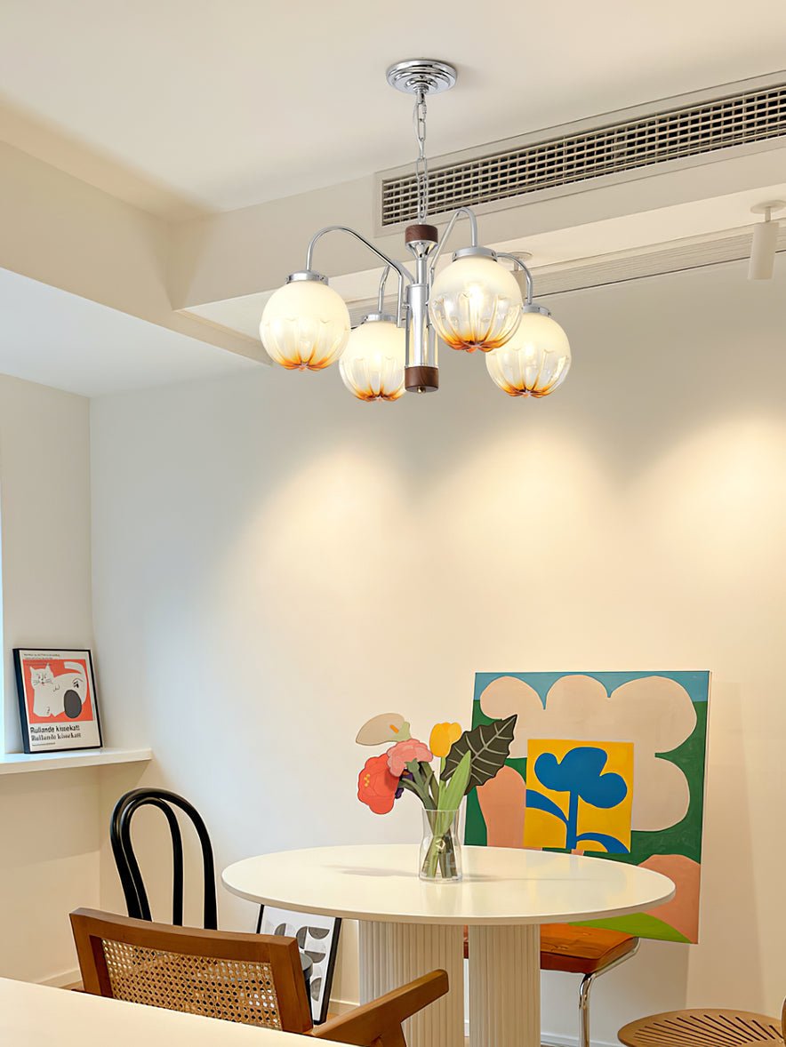 Ulliria Nordic Art Flower Walnut Glass Chandelier - Letslighting