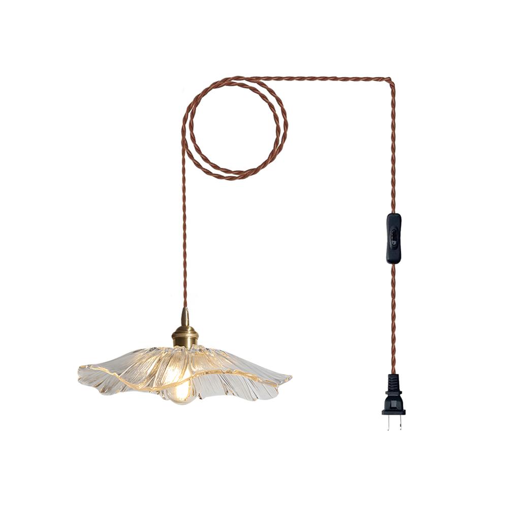 Aria Flower Glass Hanging Pendant Light Hardwire / Plug