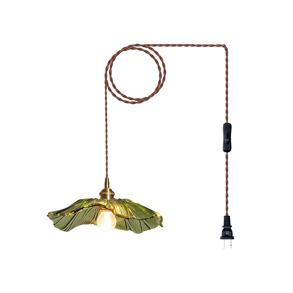 Aria Flower Glass Hanging Pendant Light Hardwire / Plug