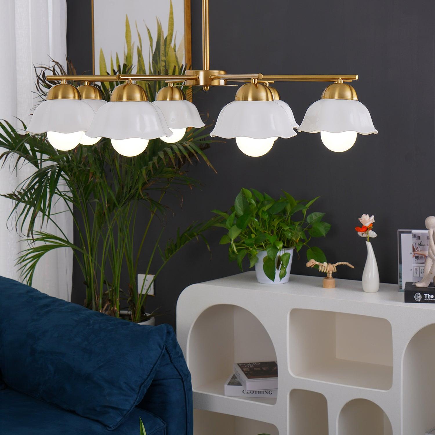 Zasila Nordic Art Flower Shade Ceramics Chandelier - Letslighting