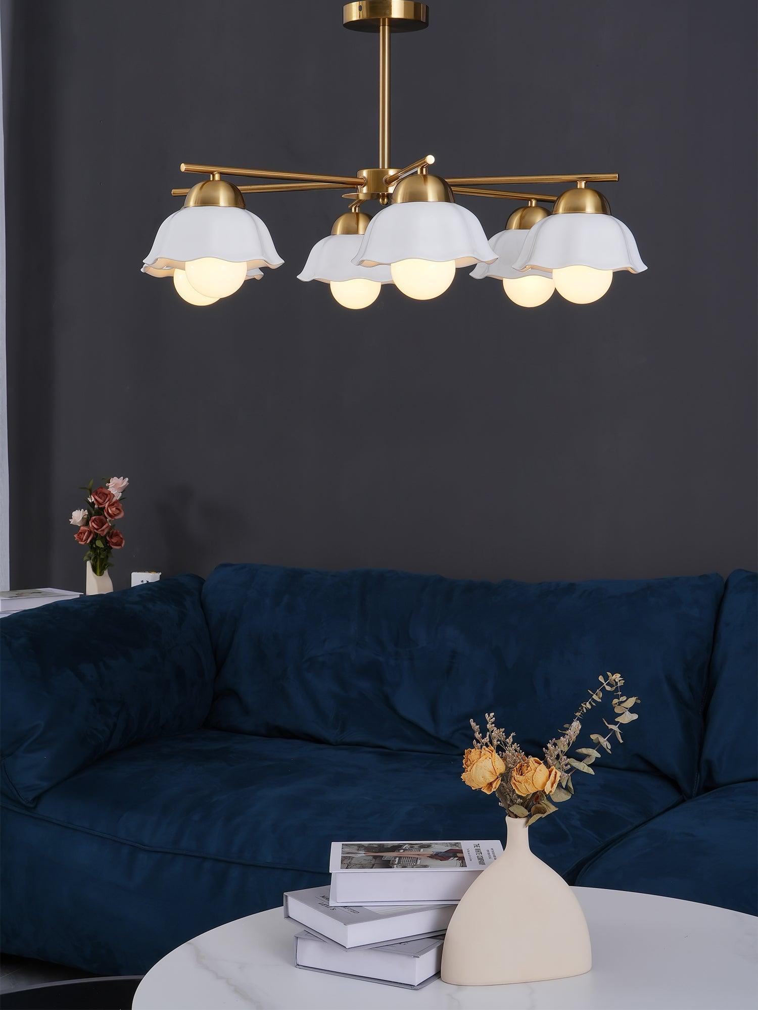 Zasila Nordic Art Flower Shade Ceramics Chandelier - Letslighting