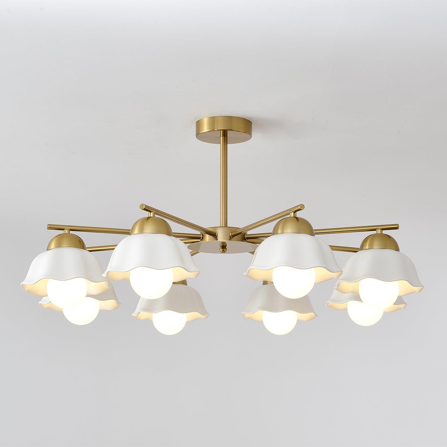 Zasila Nordic Art Flower Shade Ceramics Chandelier - Letslighting
