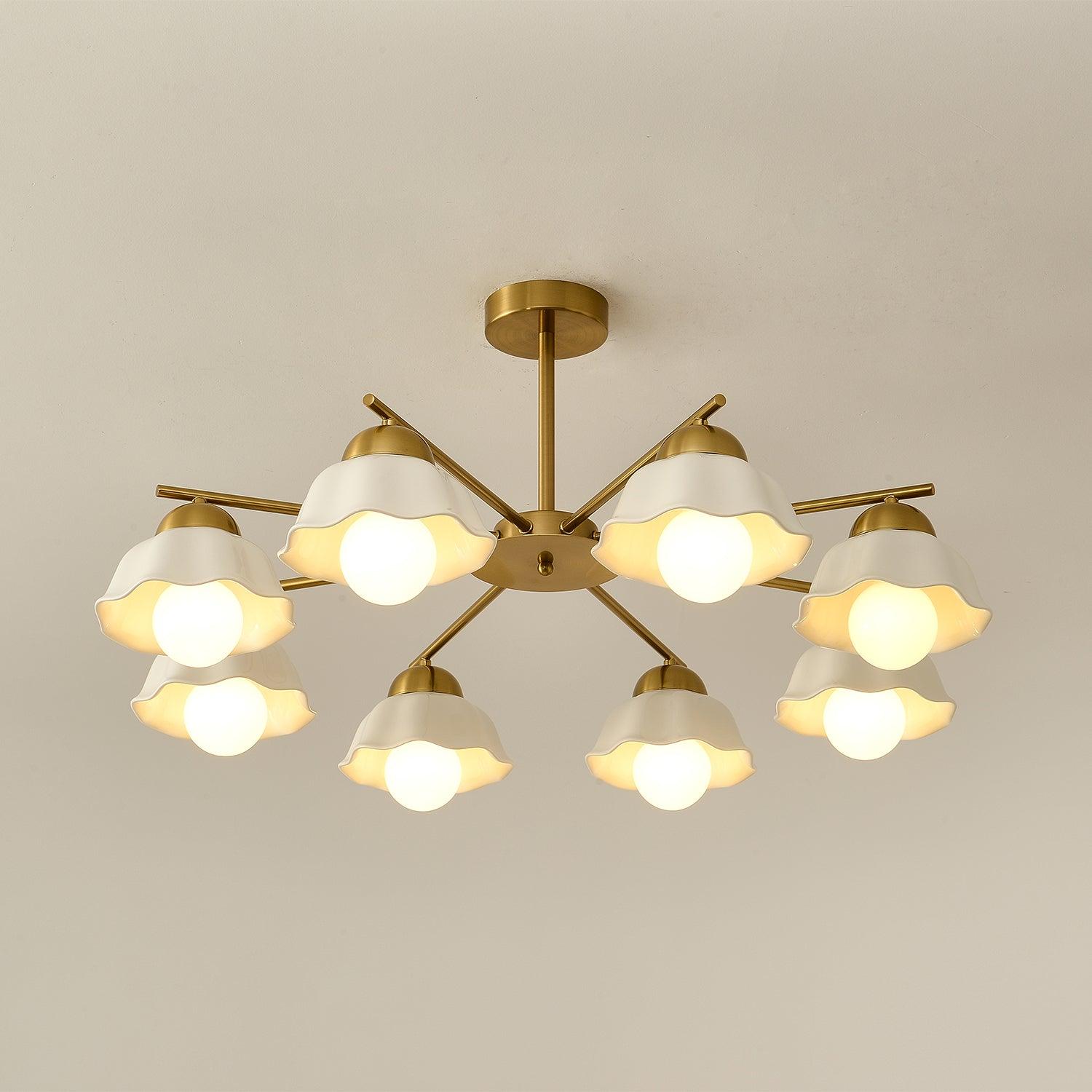 Zasila Nordic Art Flower Shade Ceramics Chandelier - Letslighting