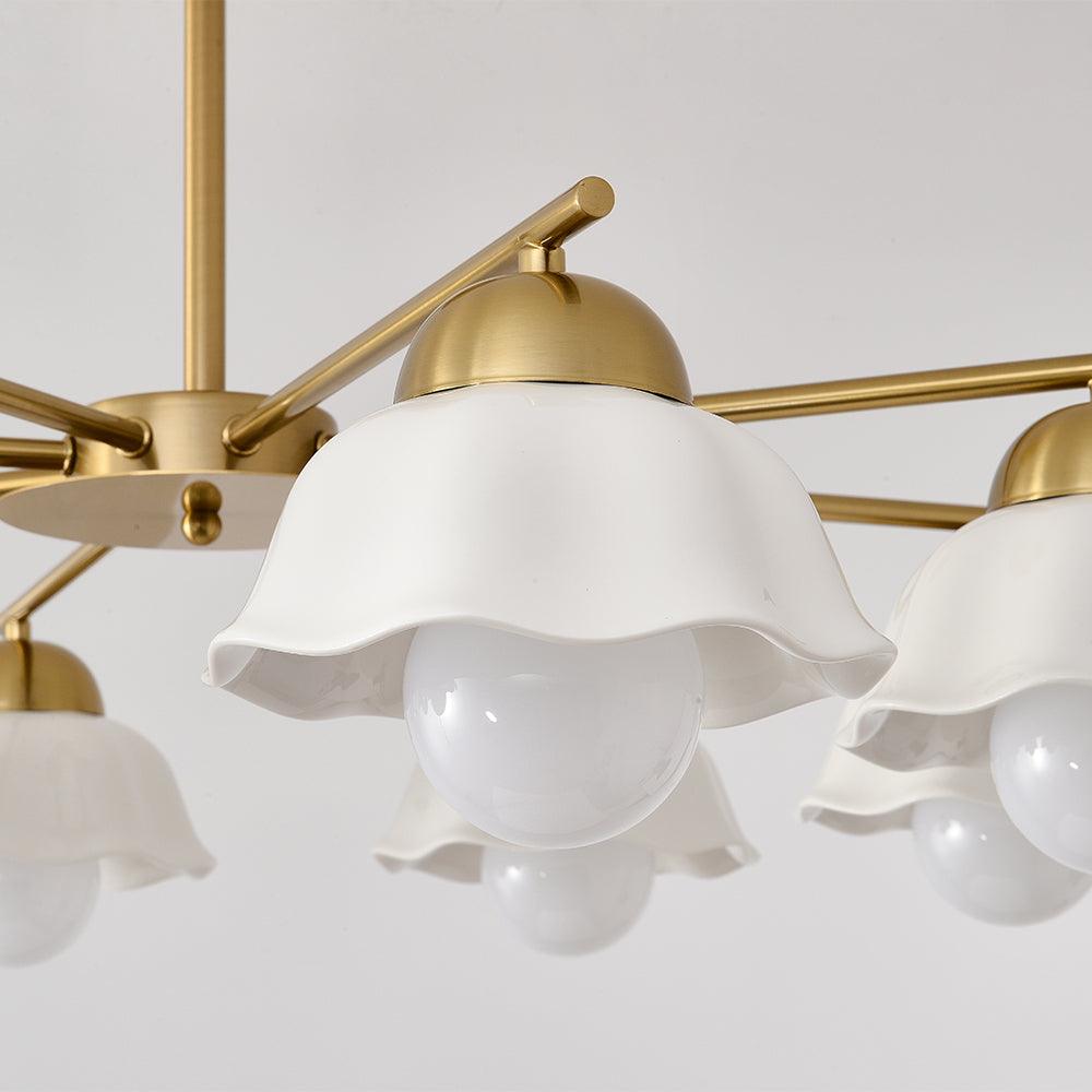 Zasila Nordic Art Flower Shade Ceramics Chandelier - Letslighting