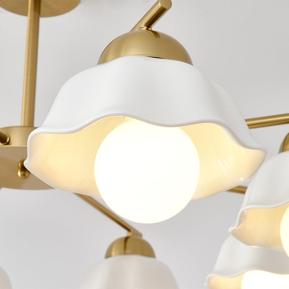 Zasila Nordic Art Flower Shade Ceramics Chandelier - Letslighting