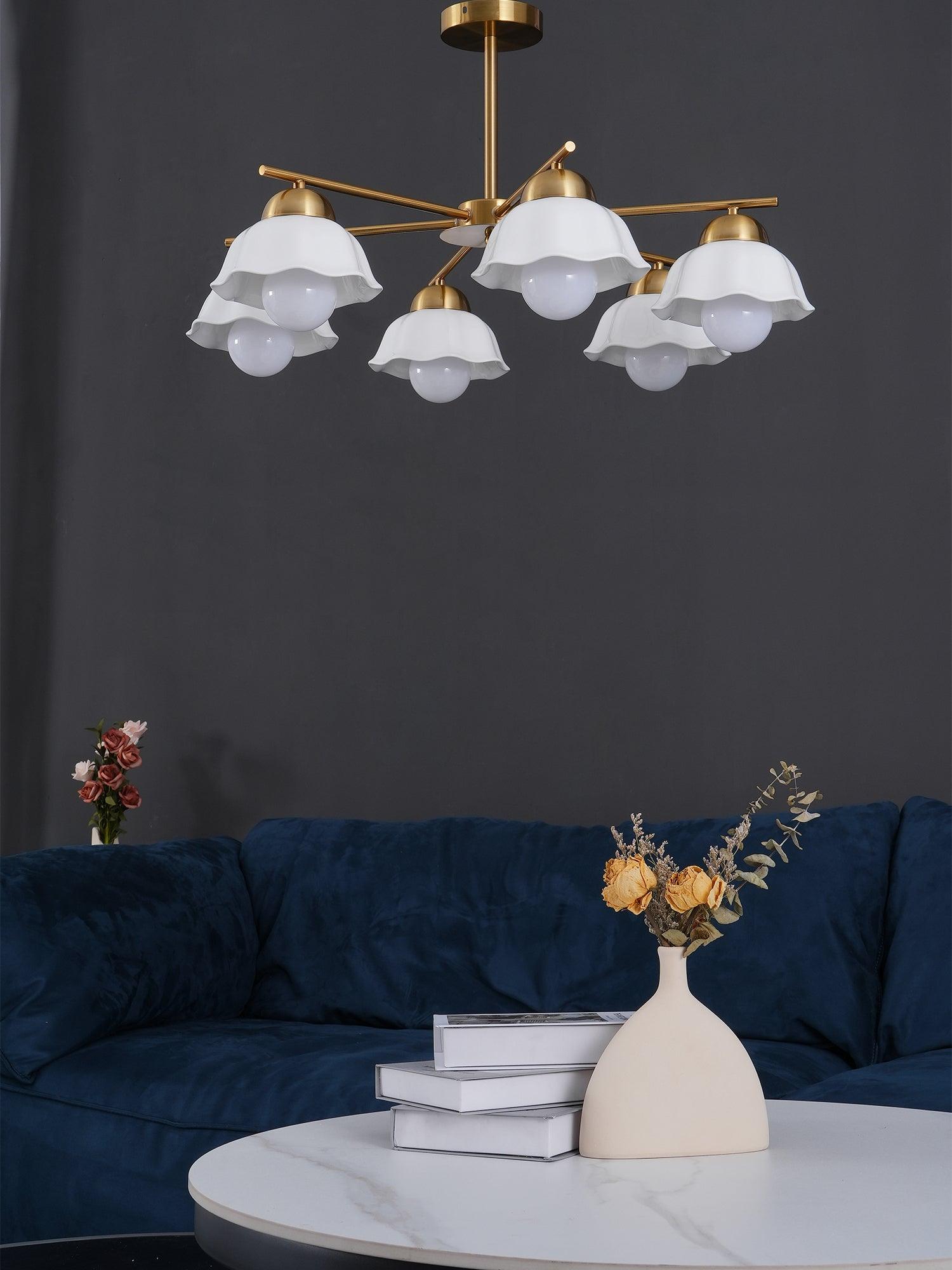 Zasila Nordic Art Flower Shade Ceramics Chandelier - Letslighting