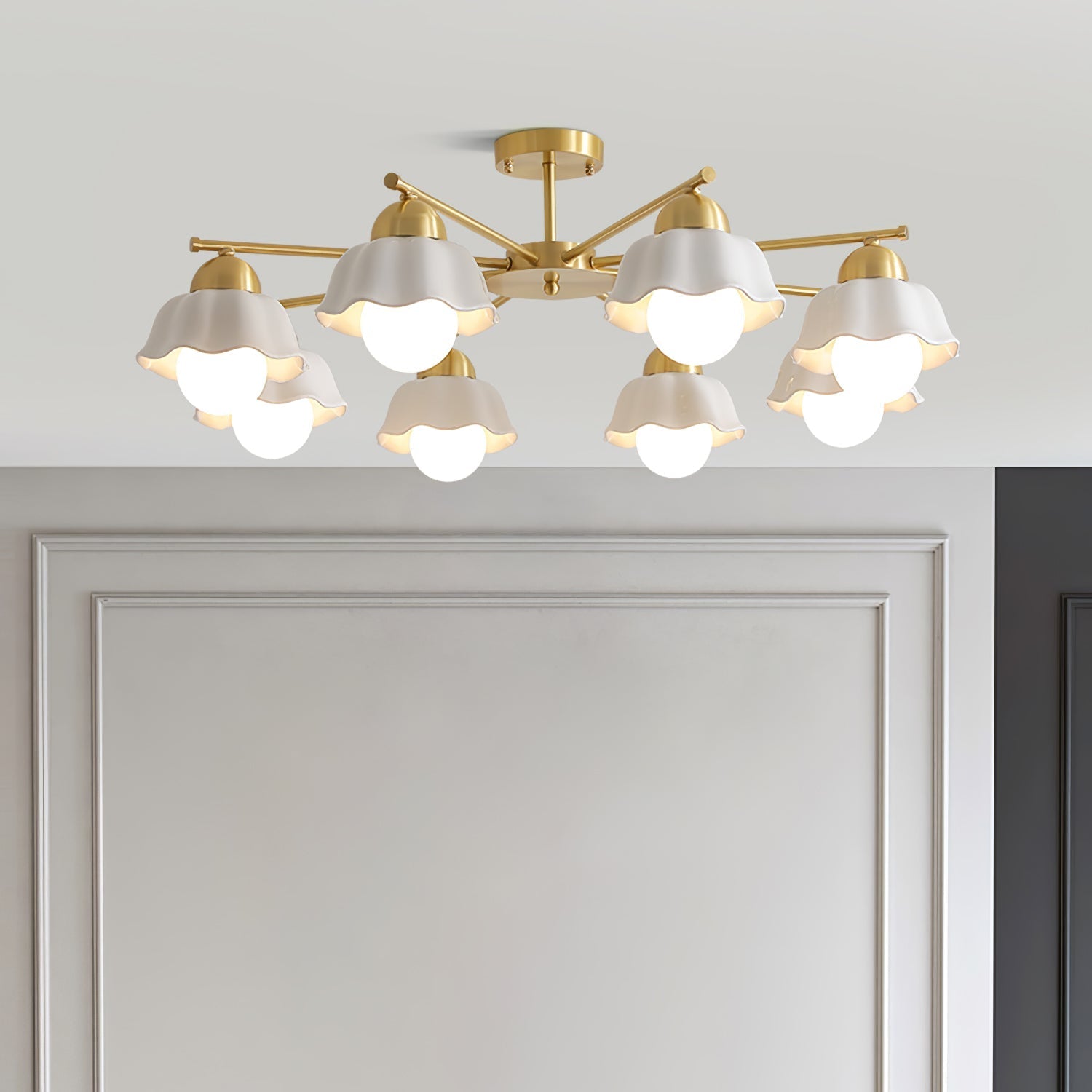 Zasila Nordic Art Flower Shade Ceramics Chandelier - Letslighting