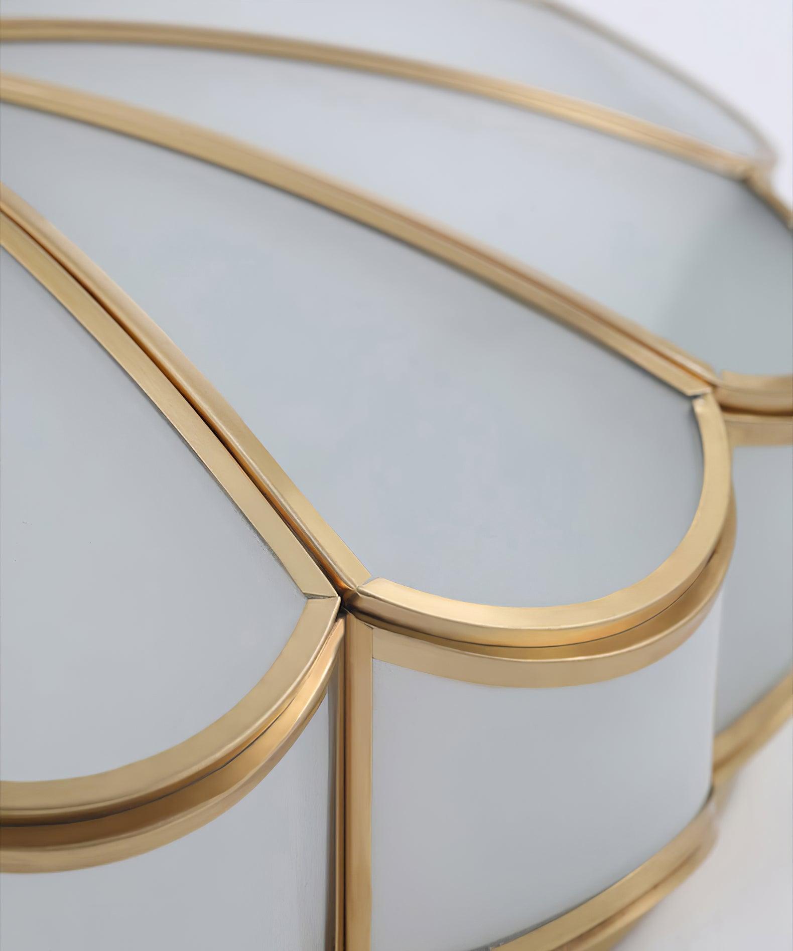 Lustra Ceiling Light Flower Shape Glass Brass - Letslighting