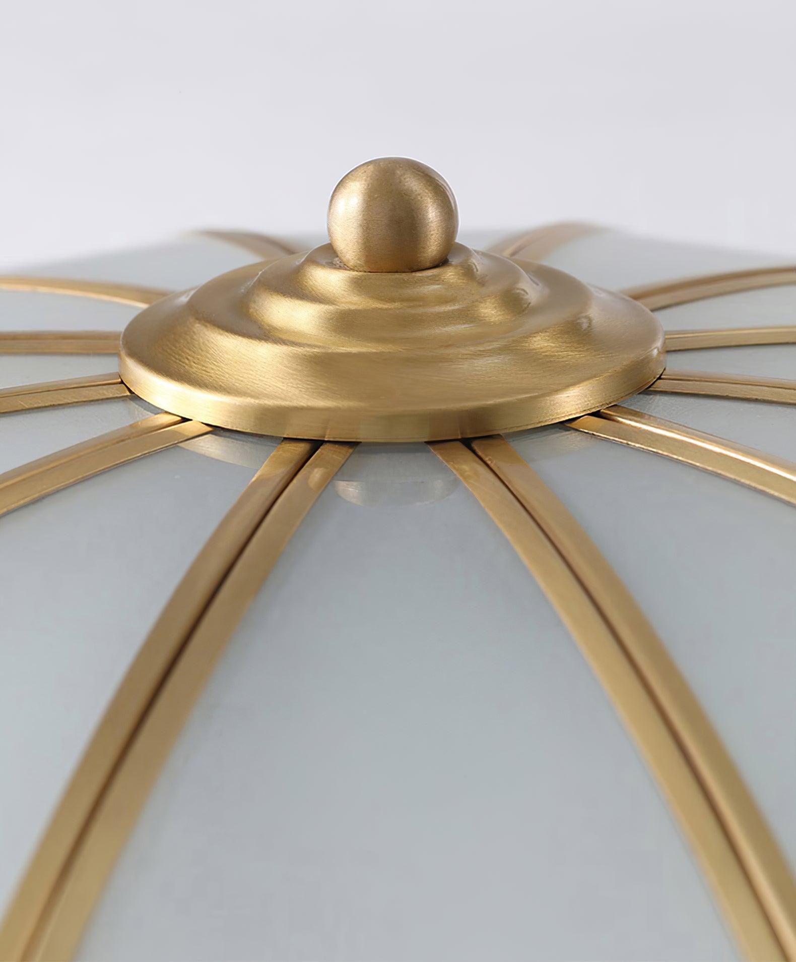 Lustra Ceiling Light Flower Shape Glass Brass - Letslighting