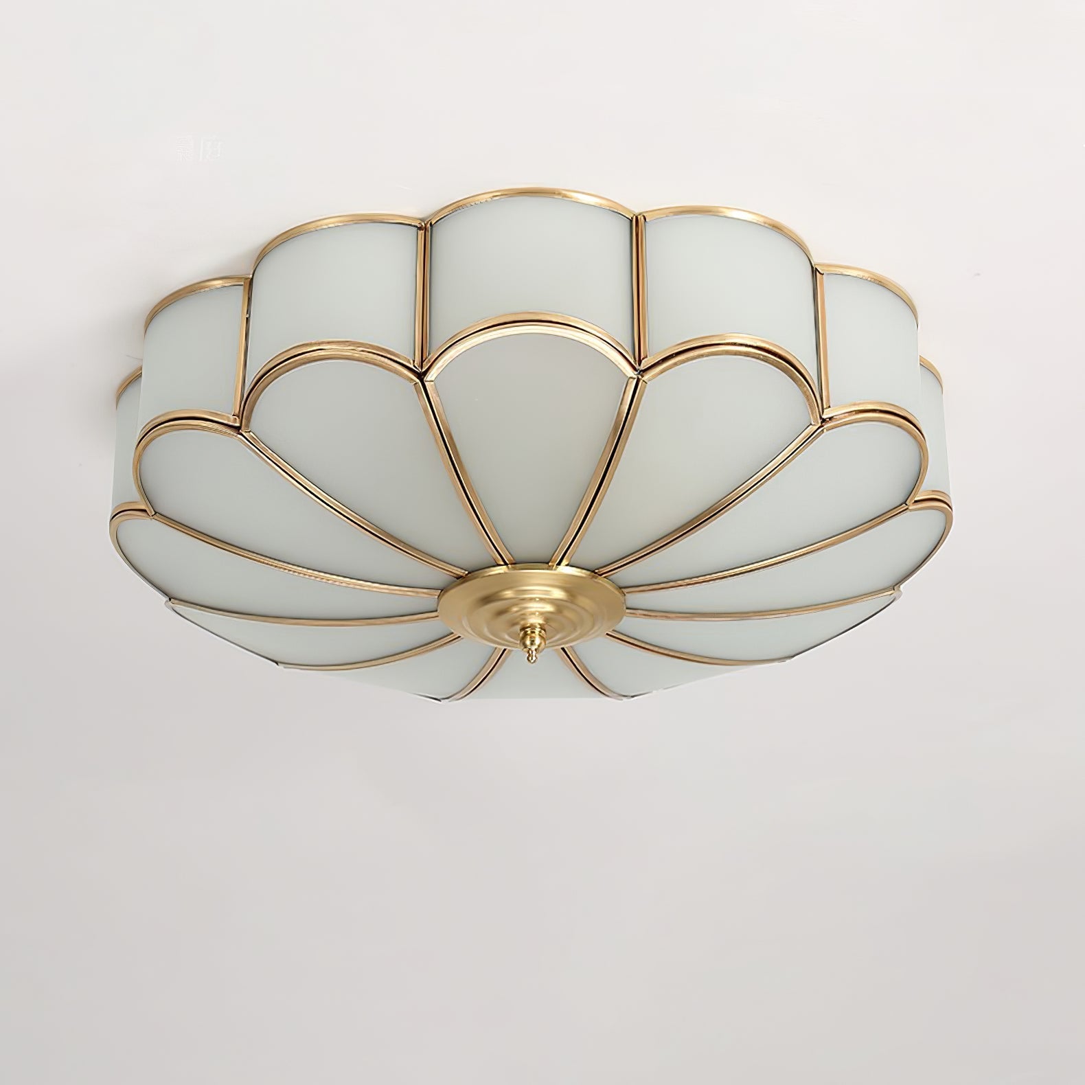 Lustra Ceiling Light Flower Shape Glass Brass - Letslighting