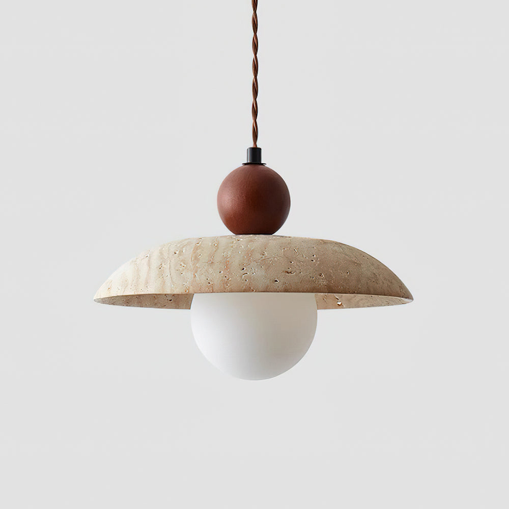 Jojo Pendant Lamp Dome Travertine - Letslighting