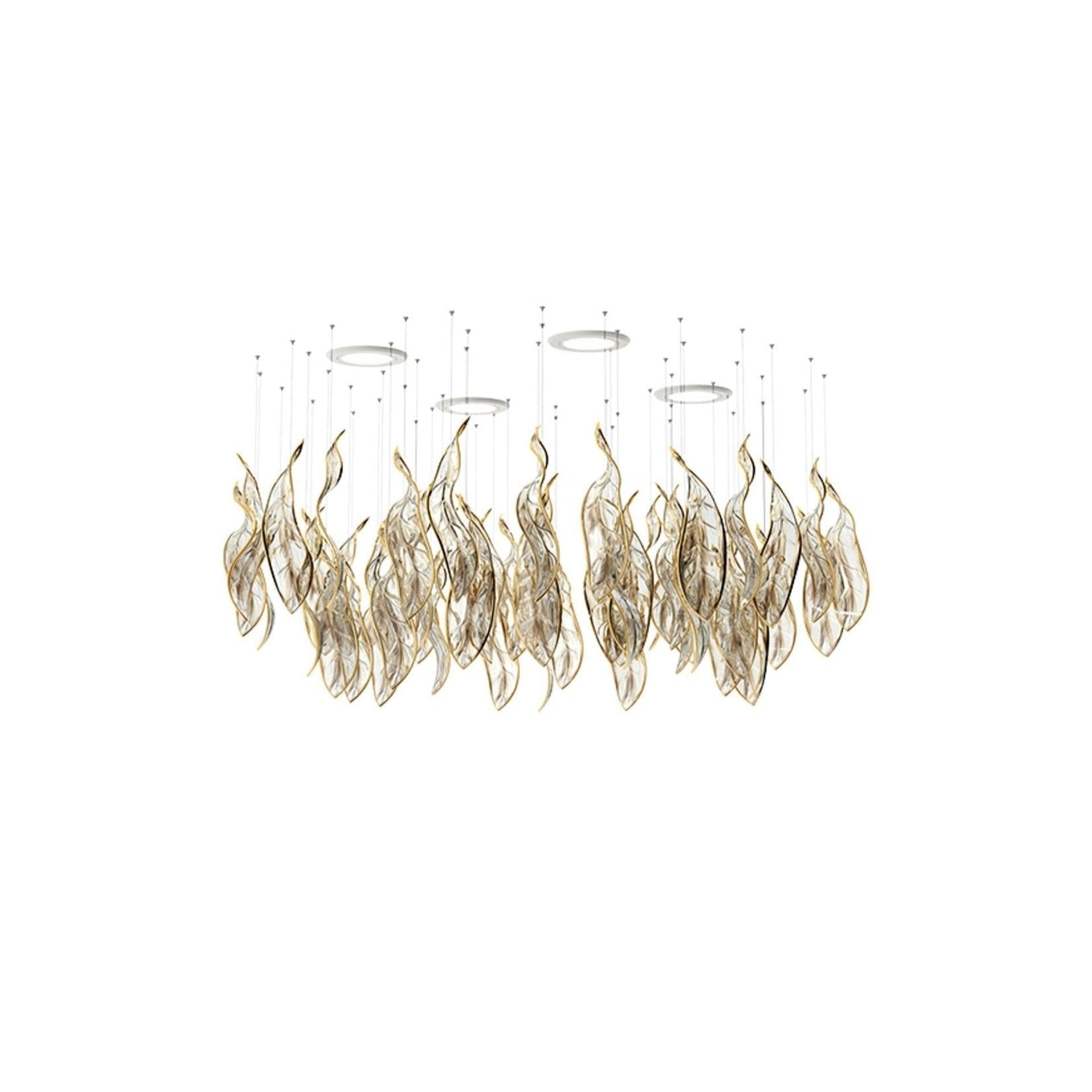 Lustra Chandelier Cascading Leaf Luxe - Letslighting