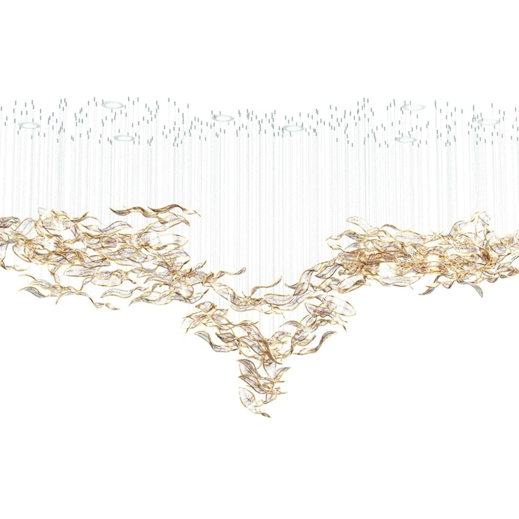 Lustra Chandelier Cascading Leaf Luxe - Letslighting