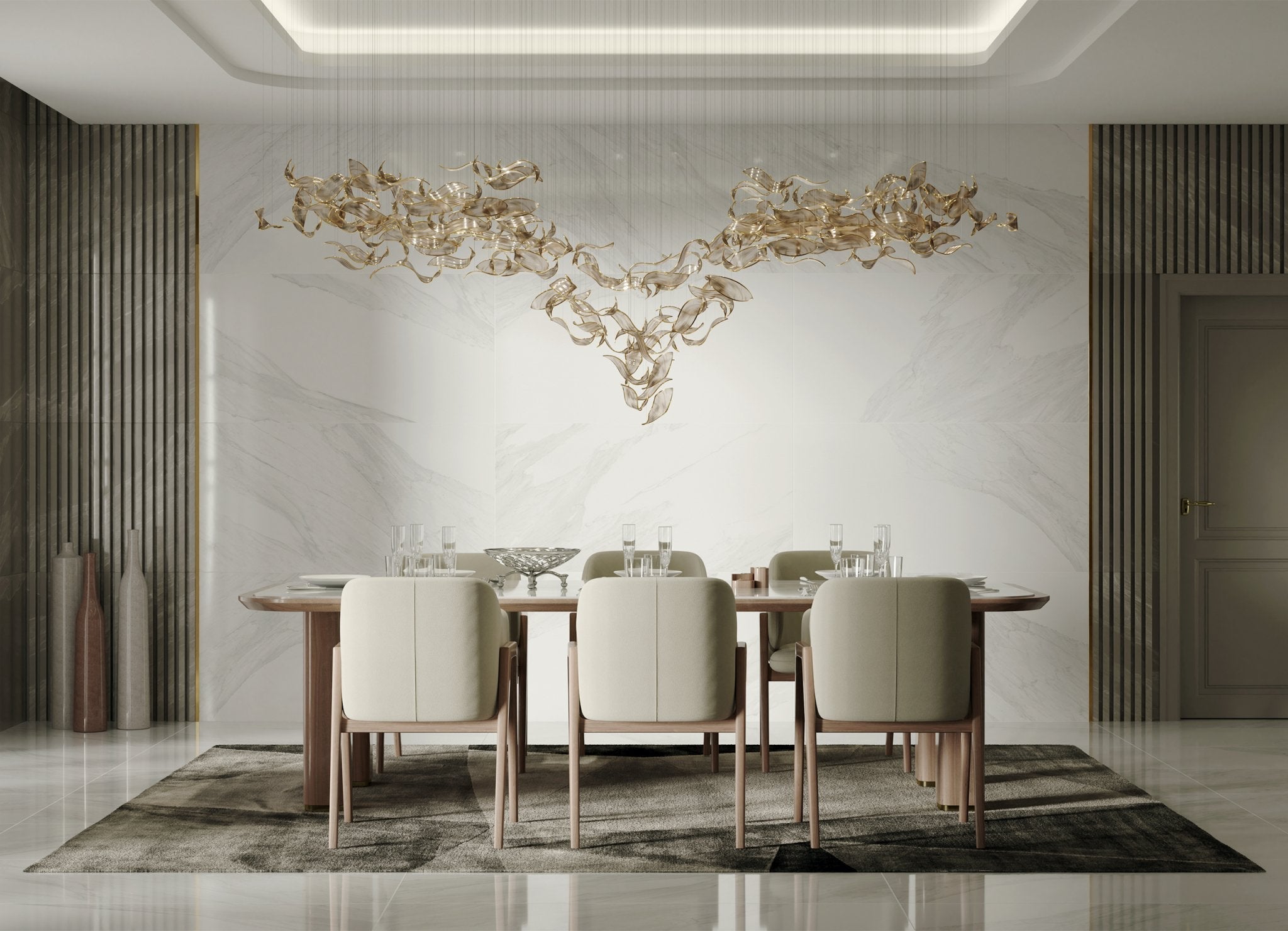 Lustra Chandelier Cascading Leaf Luxe - Letslighting