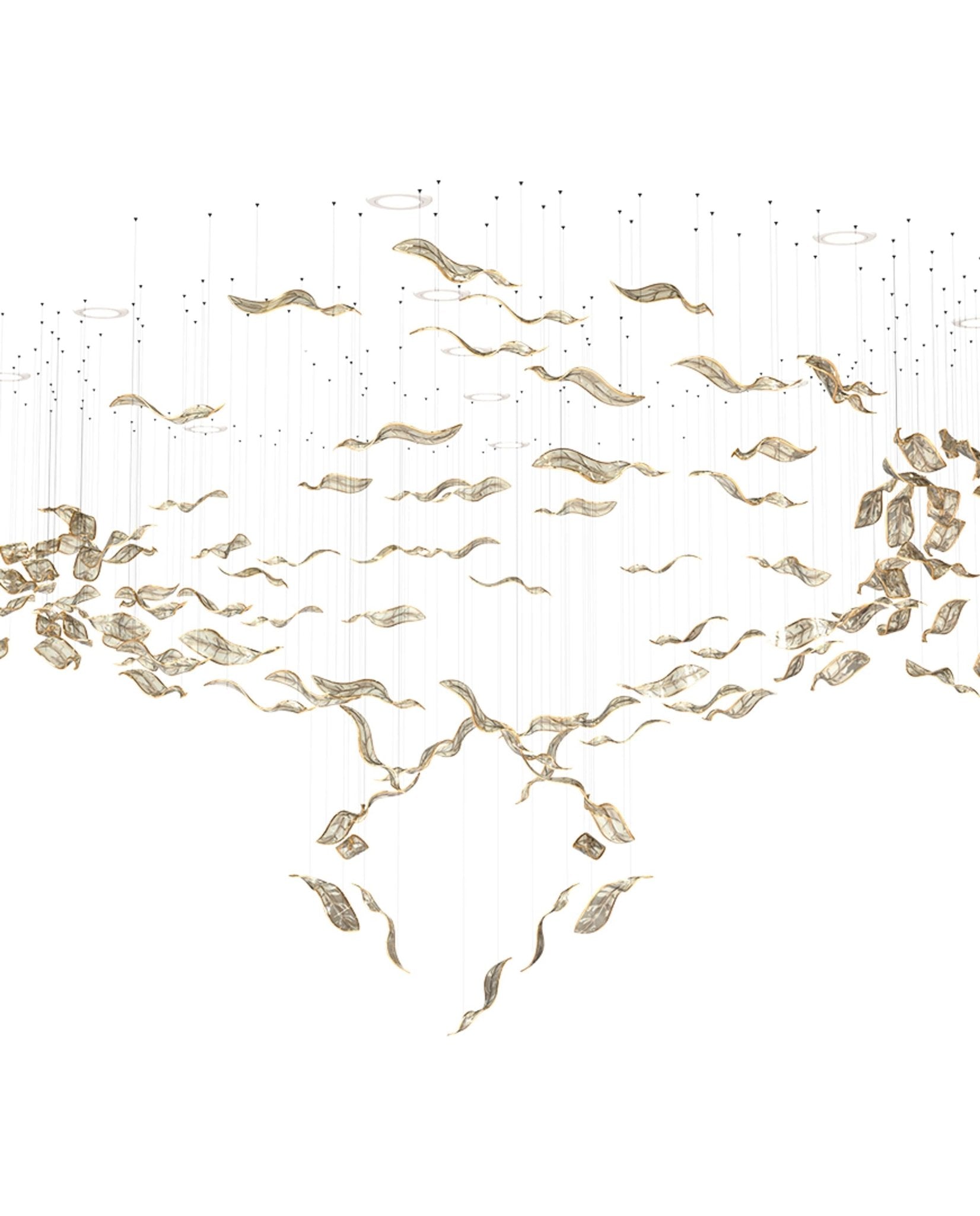 Lustra Chandelier Cascading Leaf Luxe - Letslighting