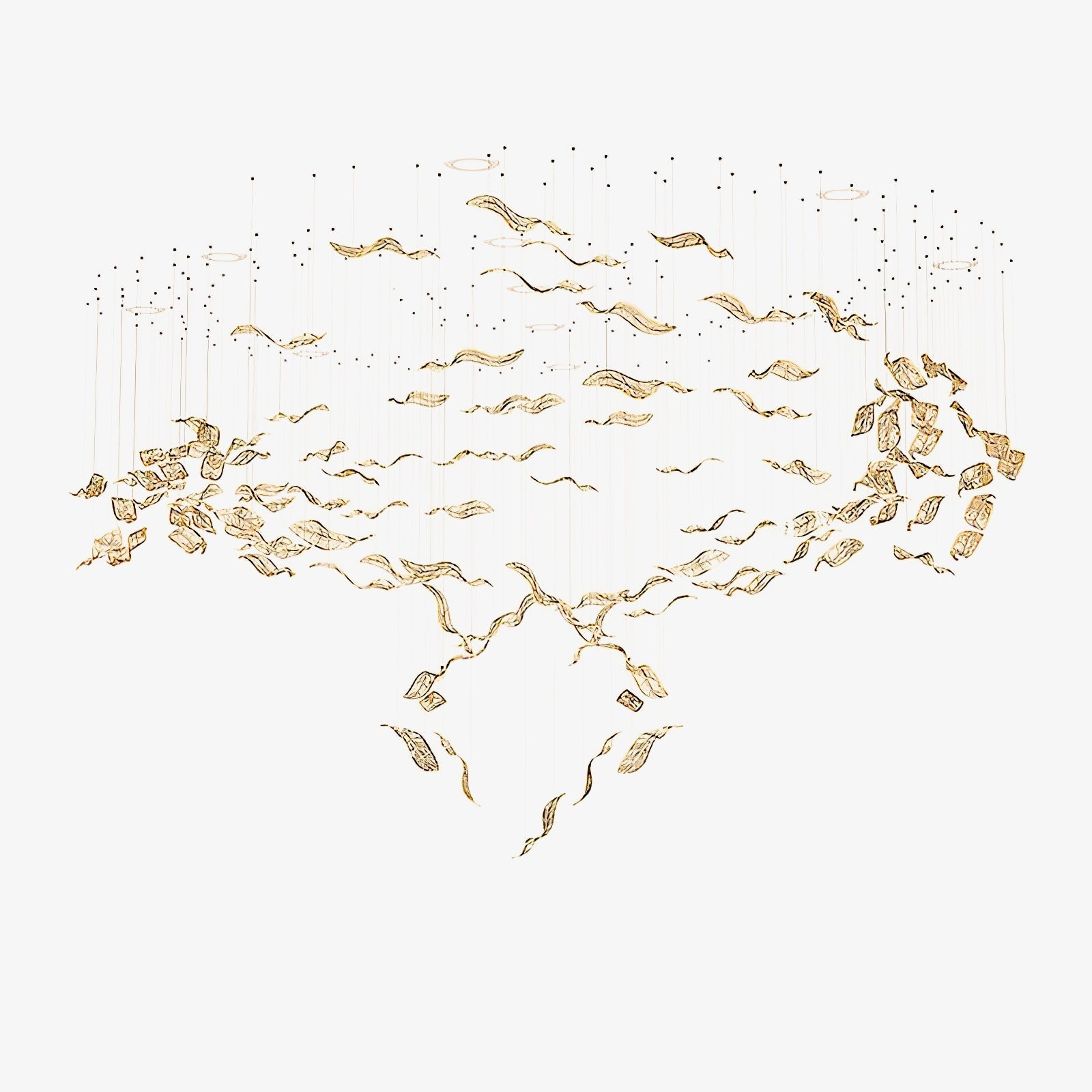 Lustra Chandelier Cascading Leaf Luxe - Letslighting