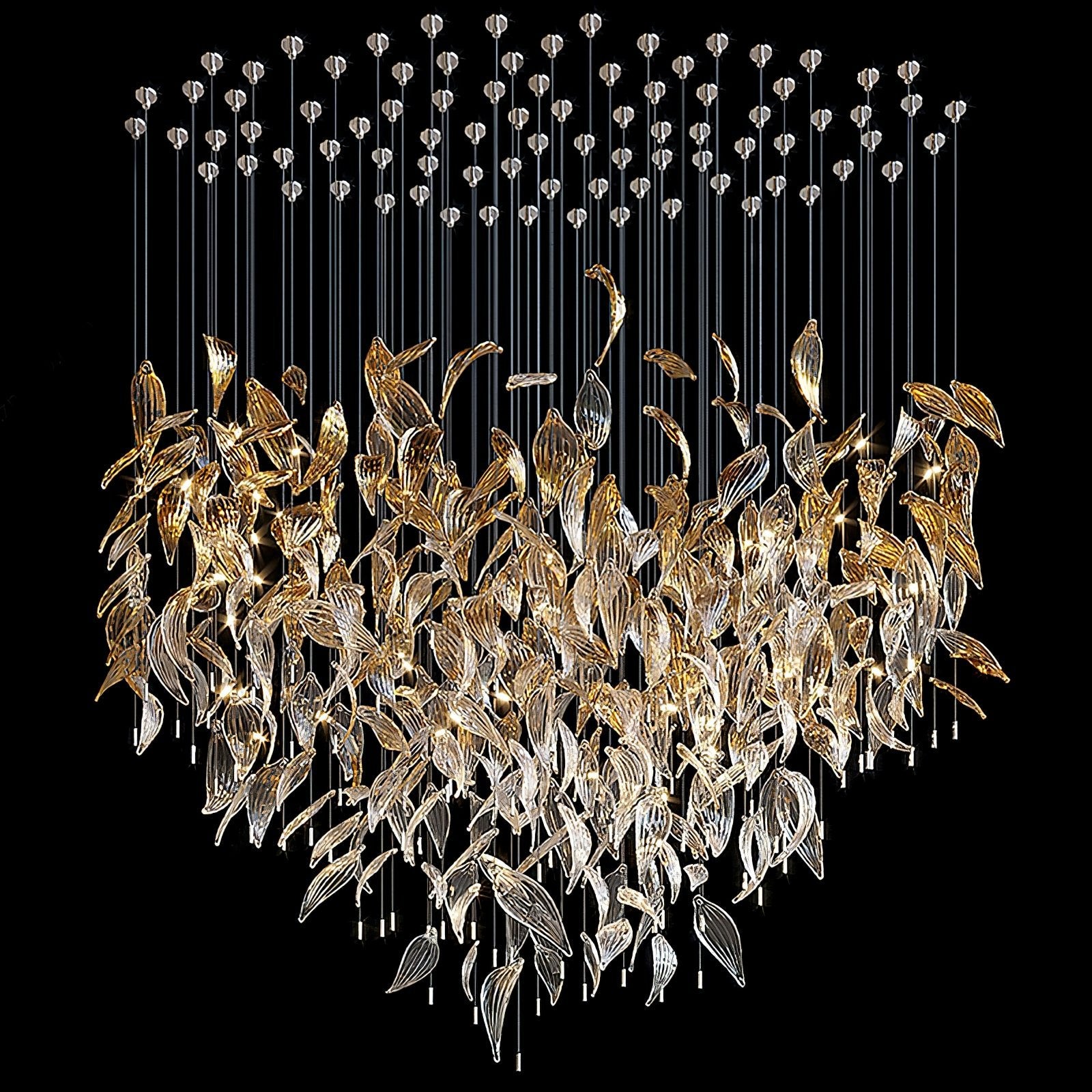 Lustra Chandelier Cascading Leaf Luxe - Letslighting