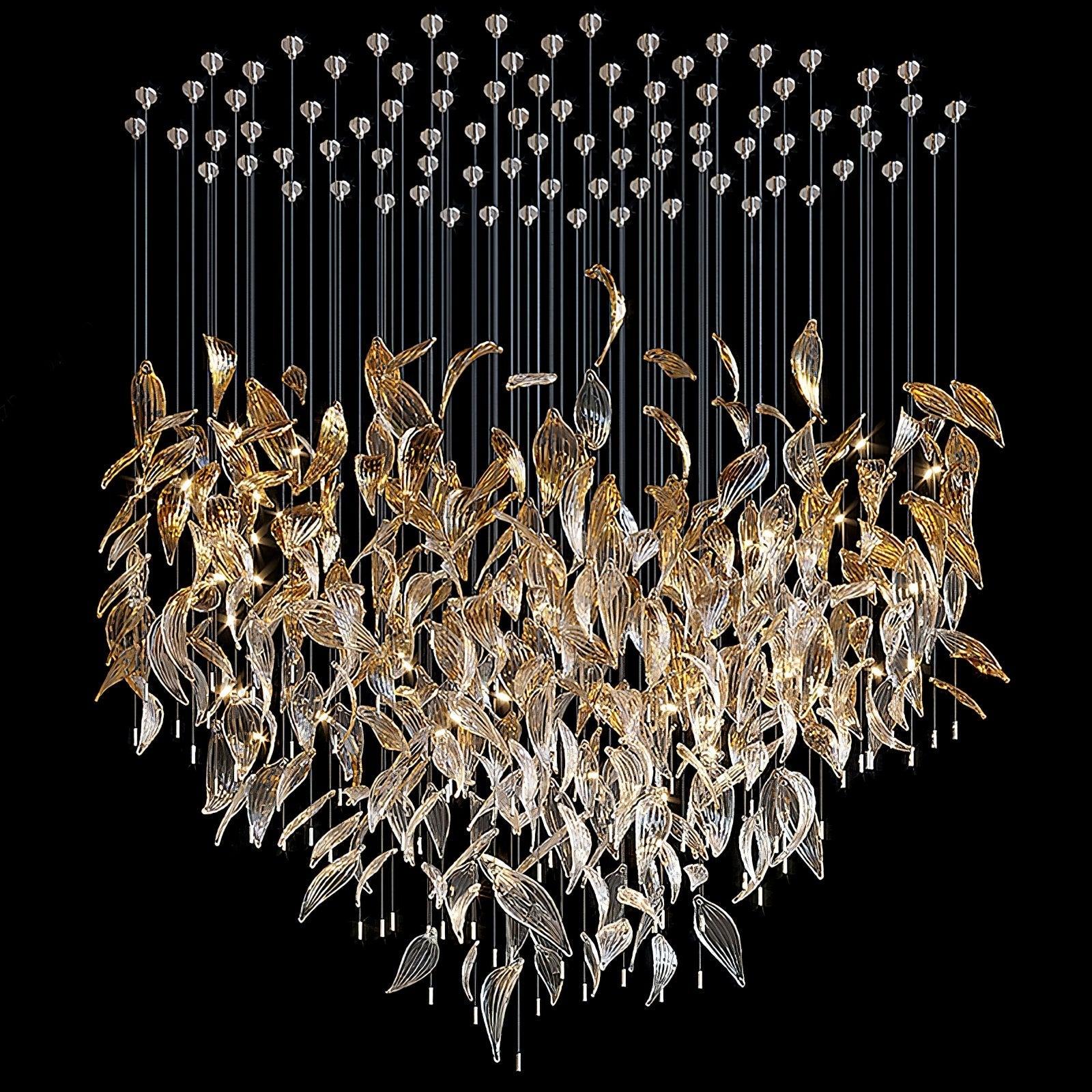 Lustra Chandelier Cascading Leaf Luxe - Letslighting
