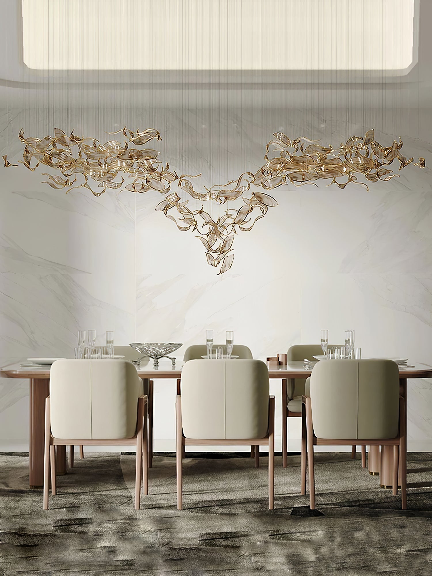 Lustra Chandelier Cascading Leaf Luxe - Letslighting