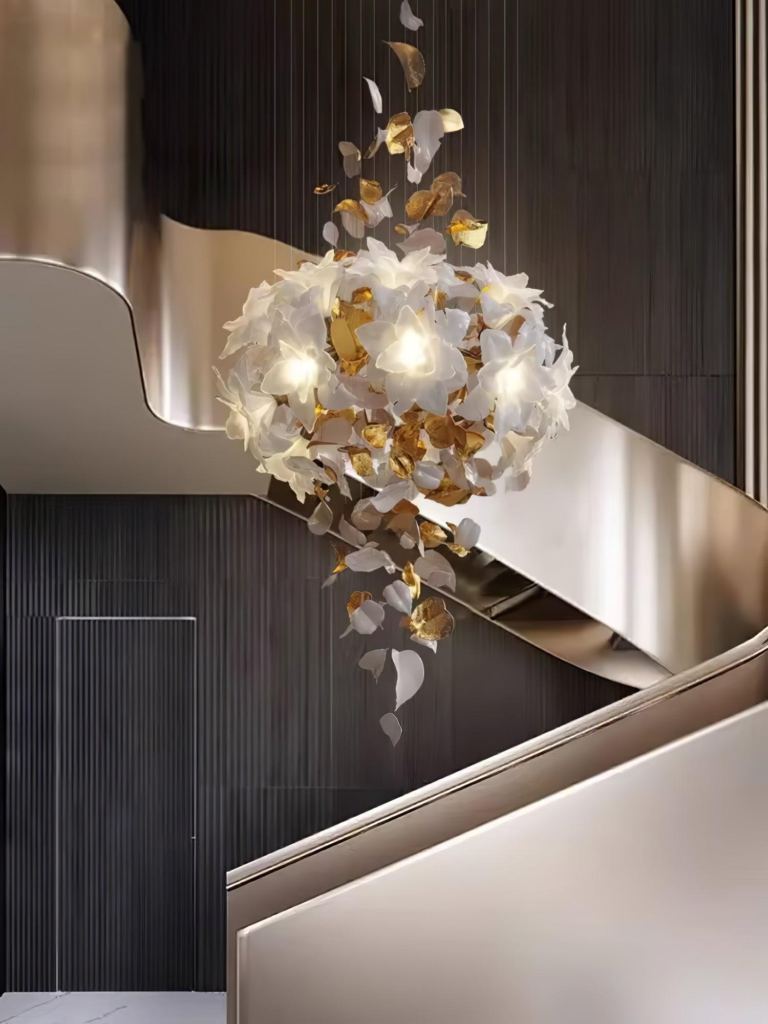 Araeos Flying Flowers Fluttering Brass Chandelier - Letslighting