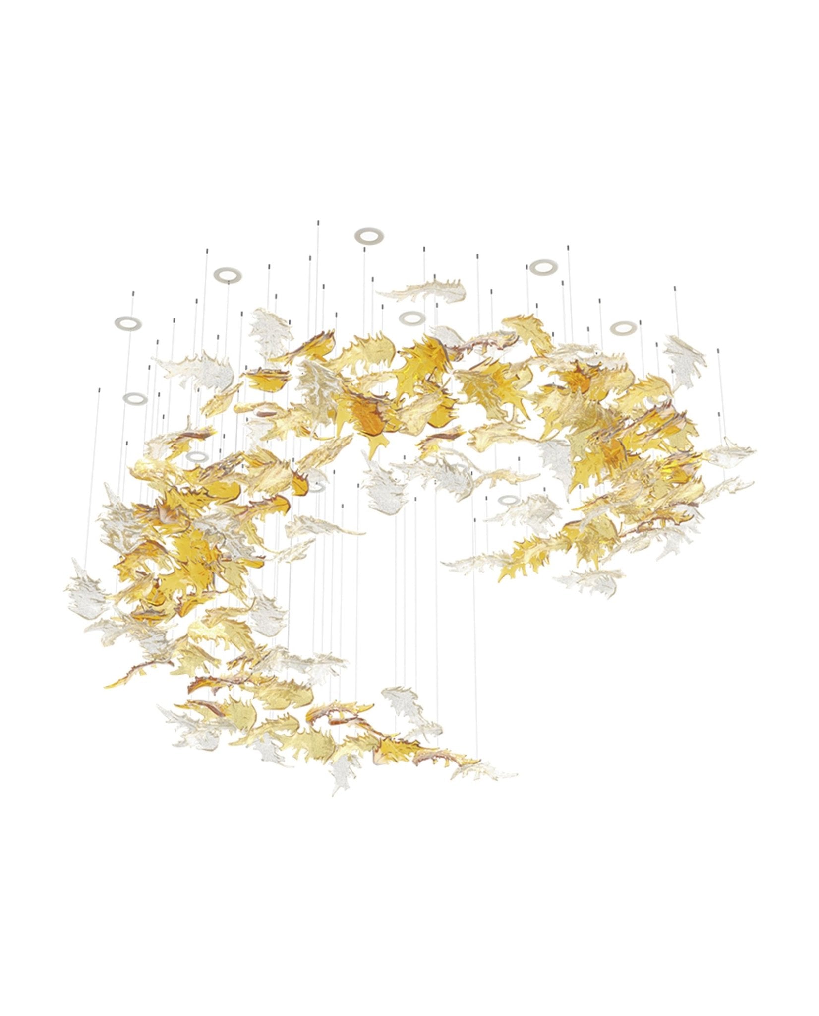 Cosolion Bird Amber Clear Glass Chandelier - Letslighting