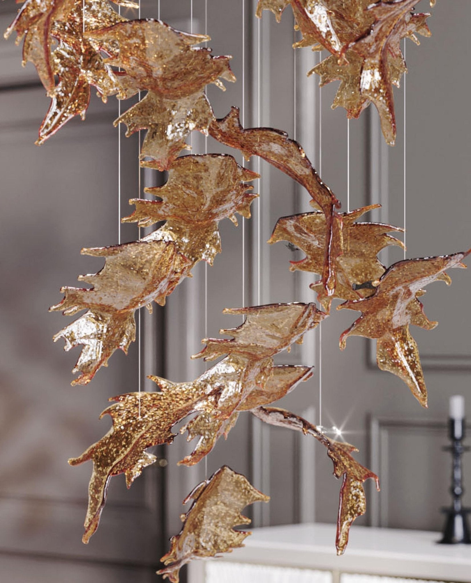 Cosolion Bird Amber Clear Glass Chandelier - Letslighting