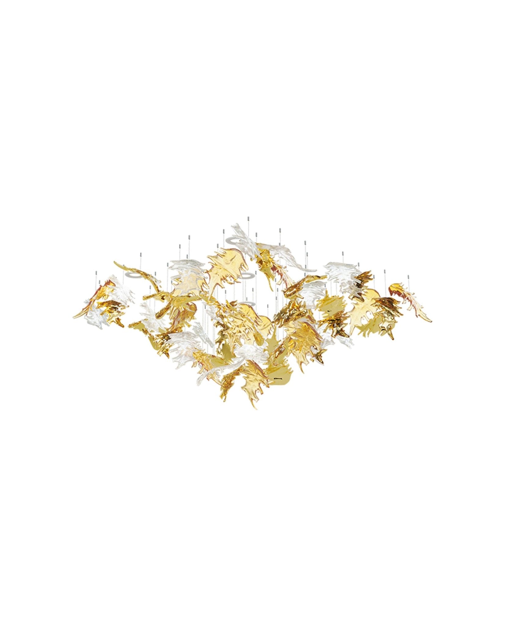 Cosolion Bird Amber Clear Glass Chandelier - Letslighting