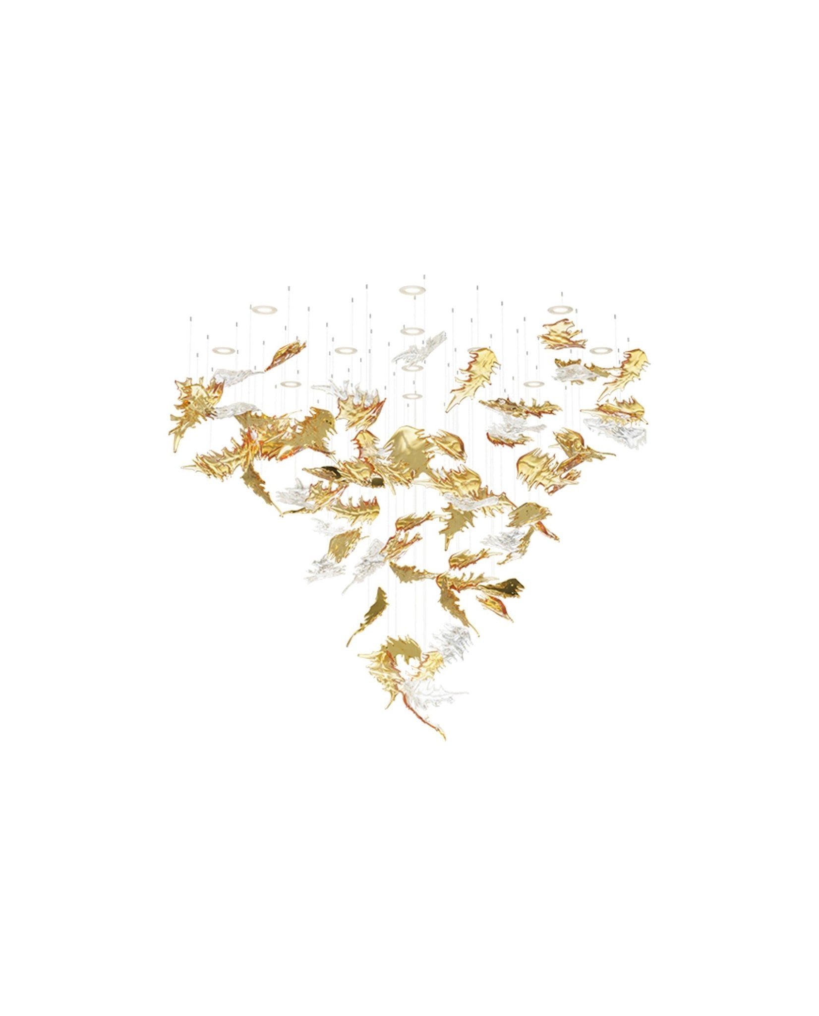 Cosolion Bird Amber Clear Glass Chandelier - Letslighting
