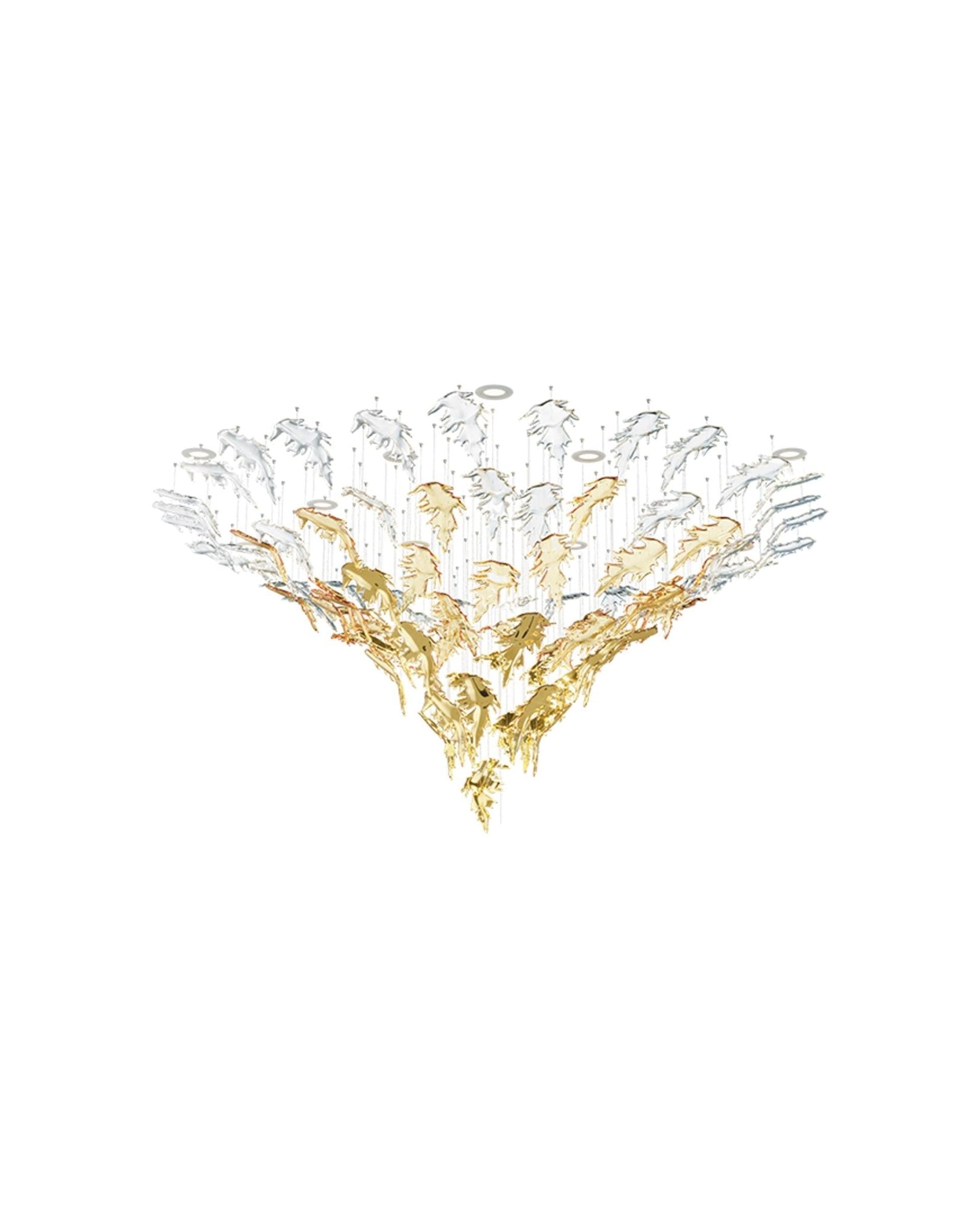 Cosolion Bird Amber Clear Glass Chandelier - Letslighting