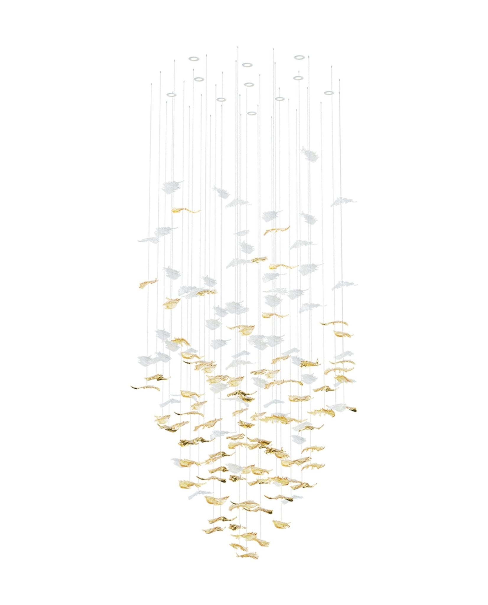 Cosolion Bird Amber Clear Glass Chandelier - Letslighting