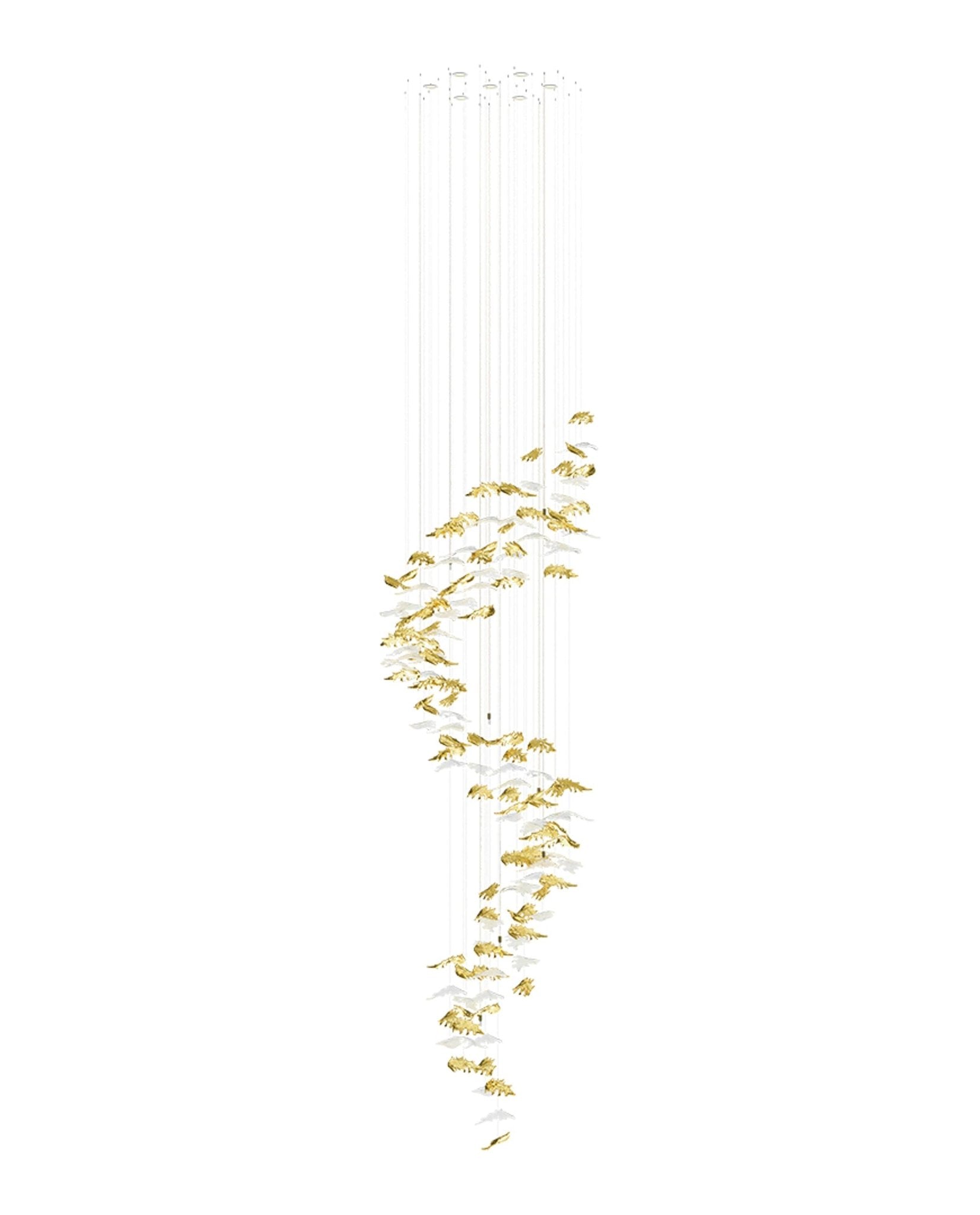 Cosolion Bird Amber Clear Glass Chandelier - Letslighting
