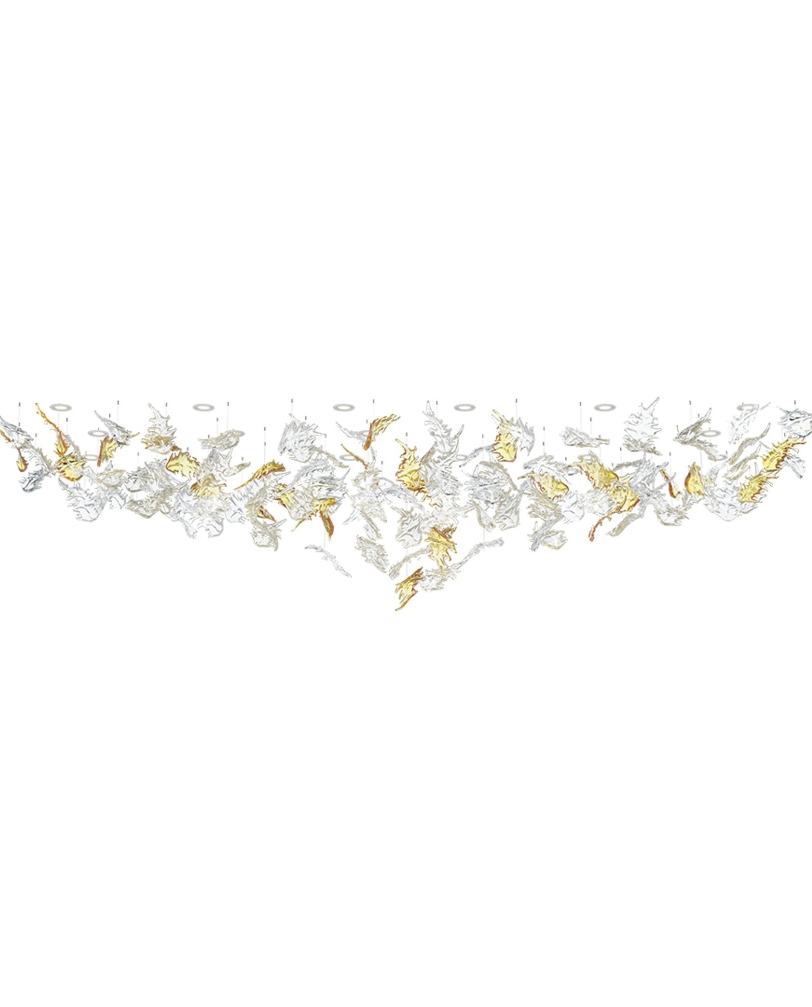Cosolion Bird Amber Clear Glass Chandelier - Letslighting