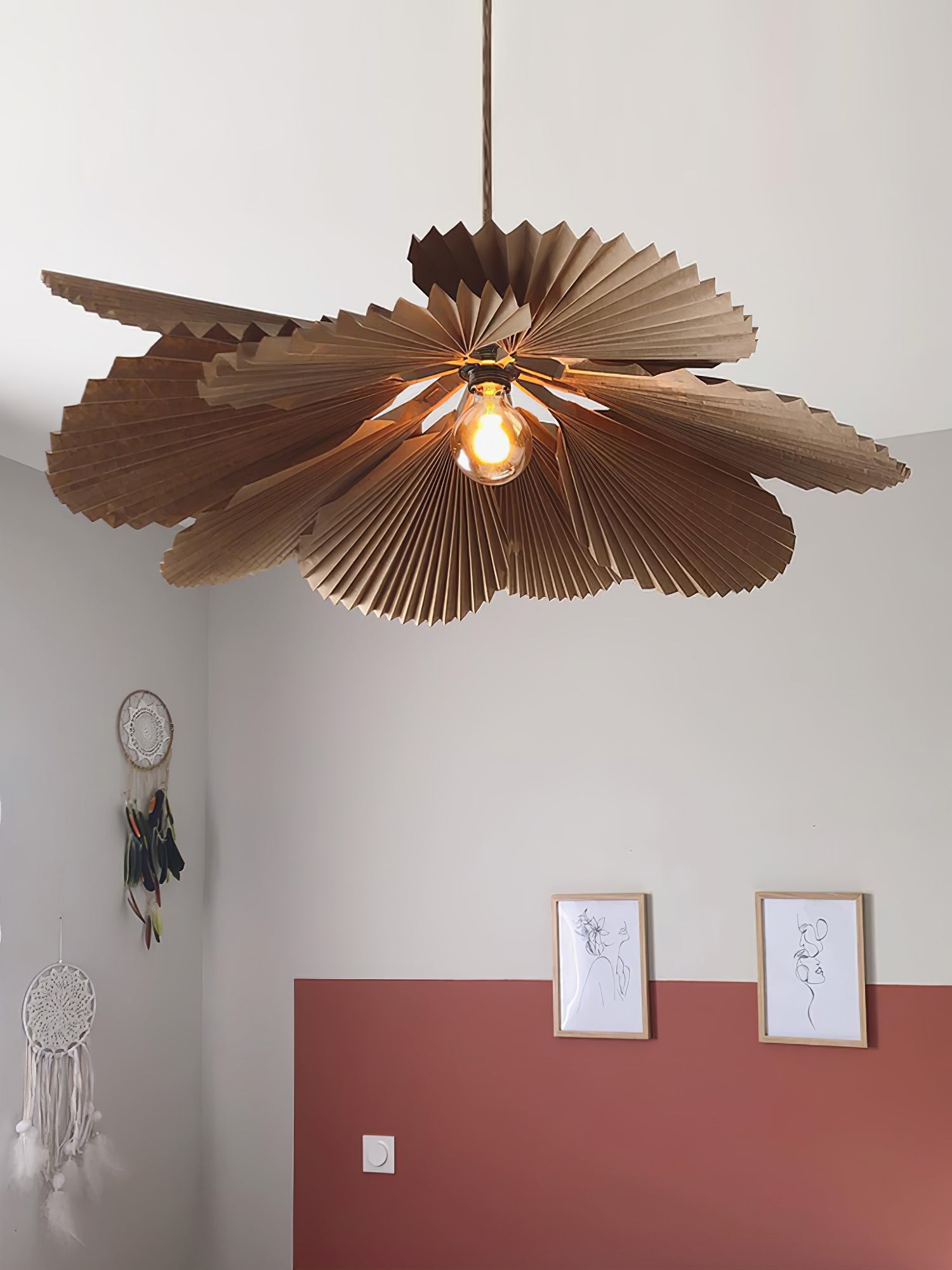Lustra Pendant Lamp Lotus Leaf Folded Paper Floral - Letslighting