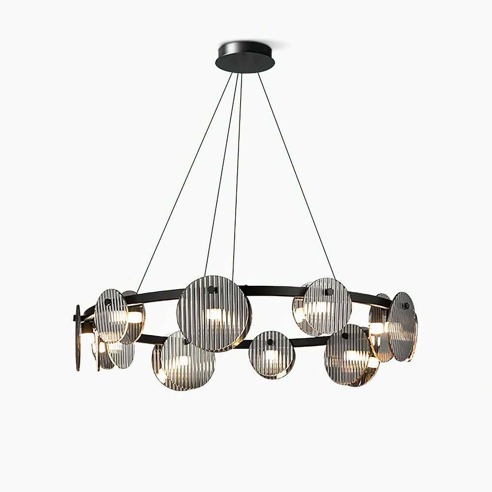Lustra Chandelier Smoked Glass and Black - Letslighting