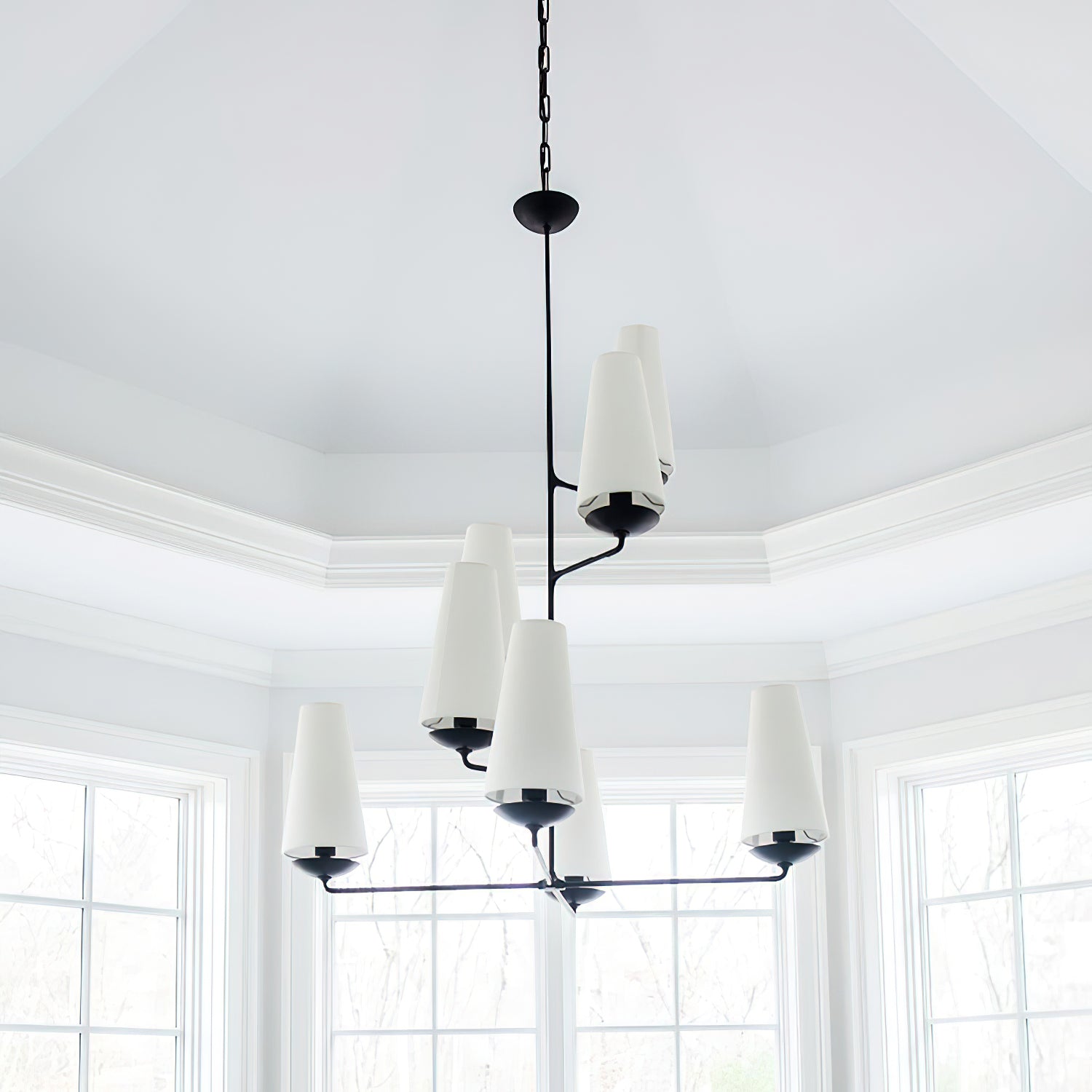 Lustra Chandelier Vertical Copper Linen - Letslighting
