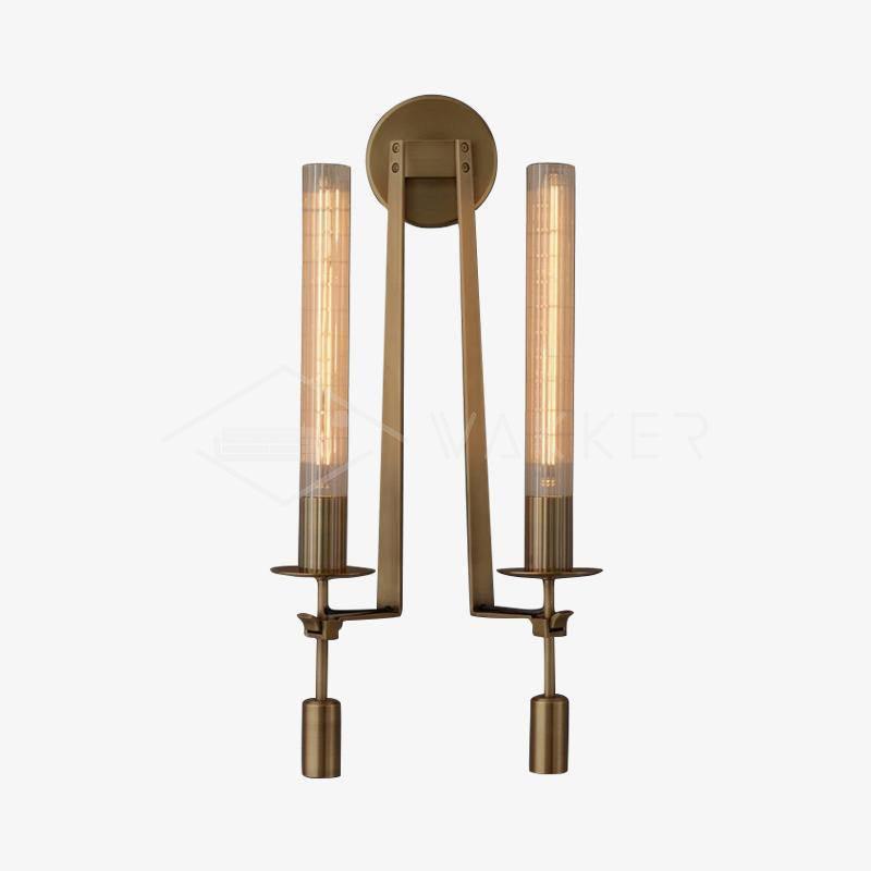 Lustra Wall Lamp Brass Minimalist Ribbed Glass - Letslighting